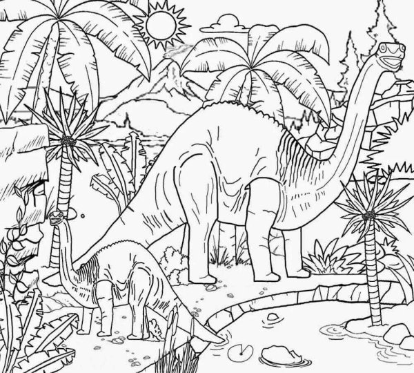 Раскраска динозавры парк Юрского периода