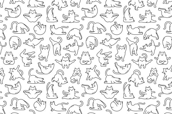 Раскраски фон котики (48 фото)