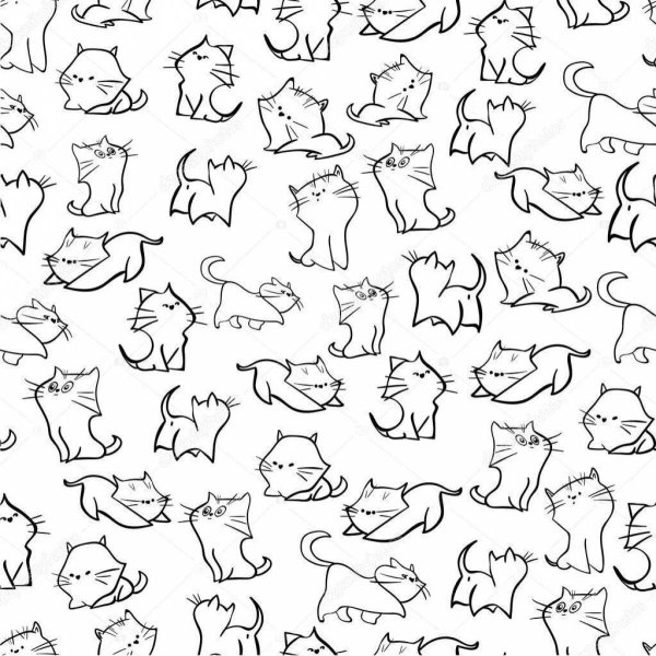 Бесшовные паттерны котики
