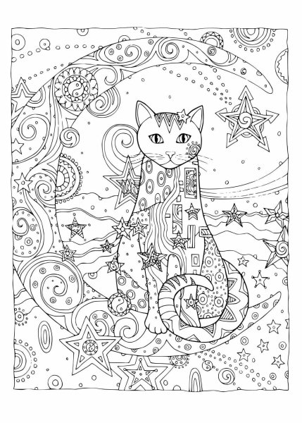 Раскраски котики сложные