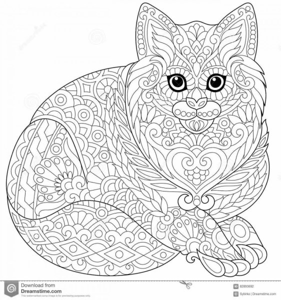 Раскраска антистресс котики