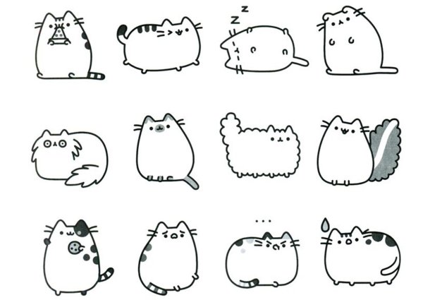 Раскраска кошка с котятами