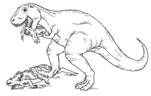 Раскраска хищных динозавр для детей
