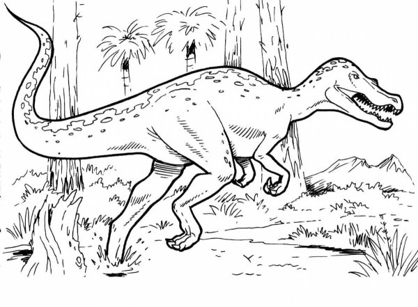 Разукрашки динозавры Барионикс