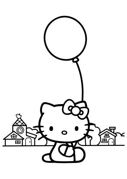 Кошечка Китти раскраска