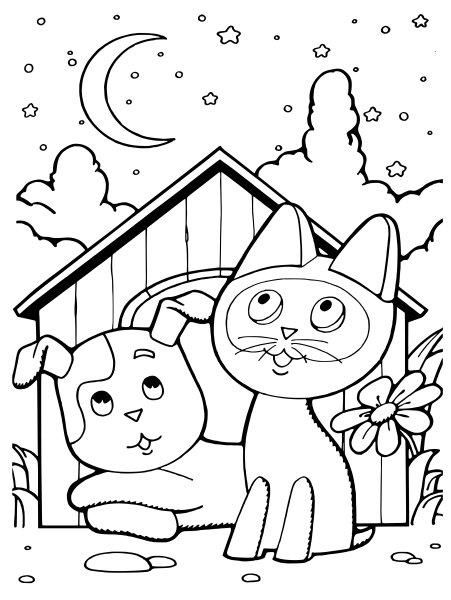 Котёнок Гав мультфильм раскраска