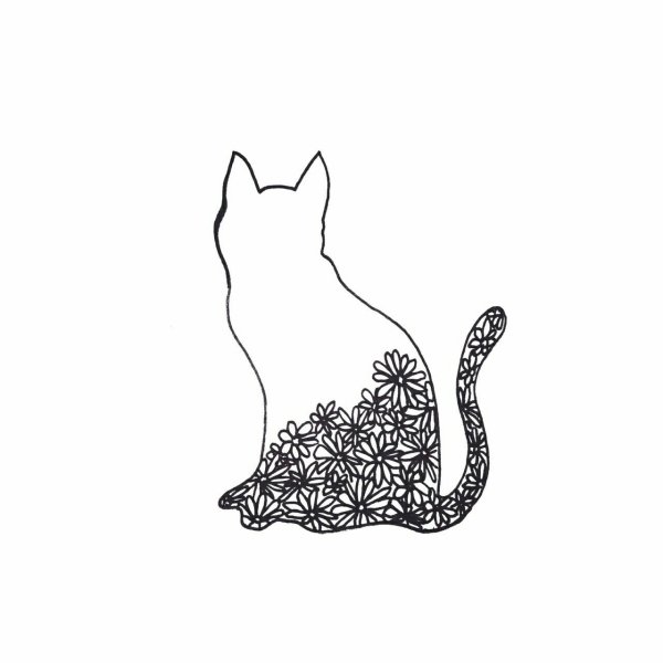 Котик Минимализм эскиз