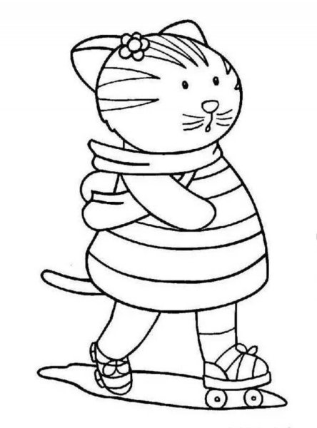 Раскраска котик Басик
