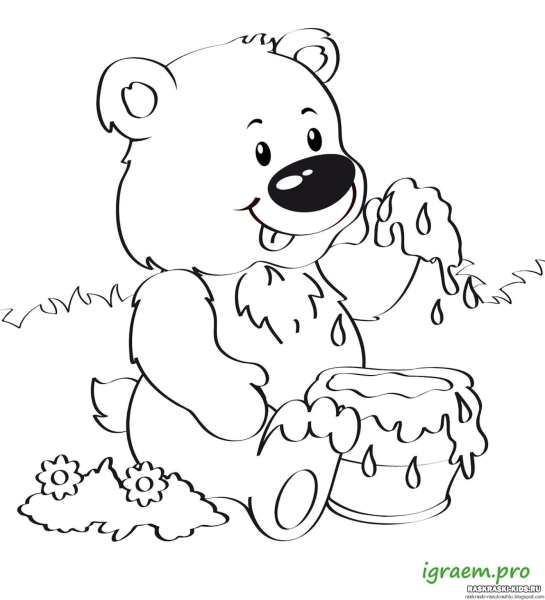 Медведь раскраска