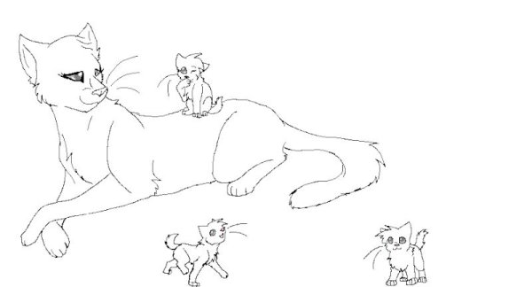Кошка с котятами лайн