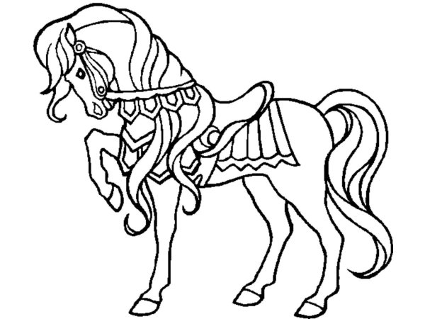 Карусельная лошадка раскраска