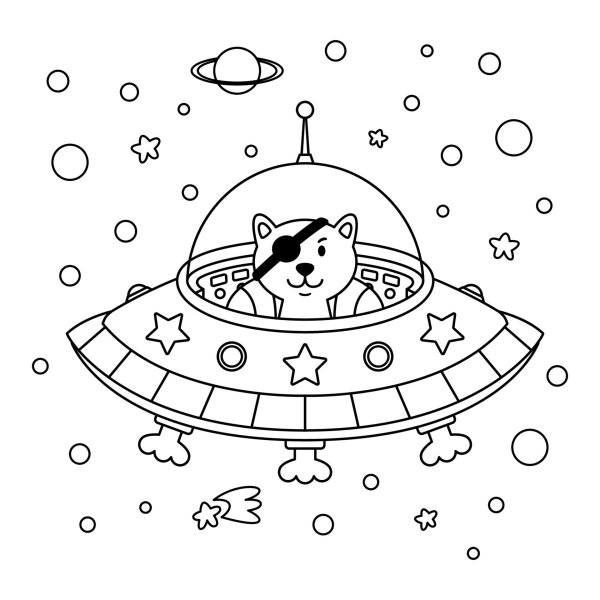 Кот космонавт раскраска
