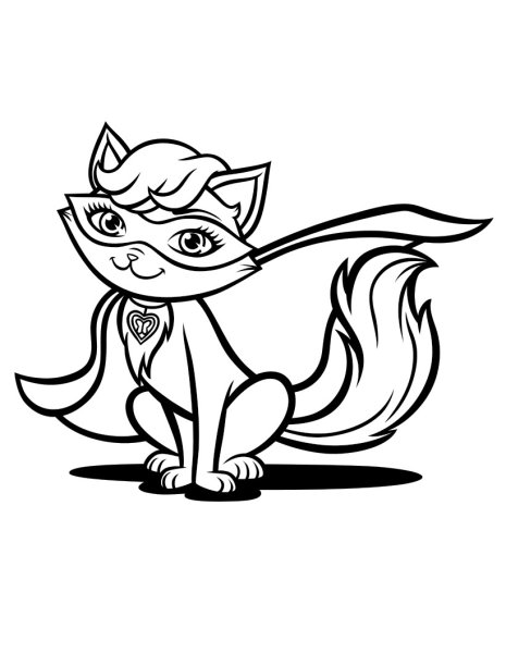 Раскраска супер кошечка