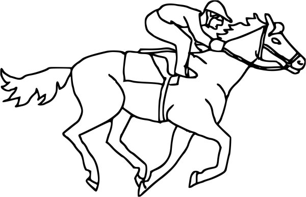 Раскраска лошадь с наездником