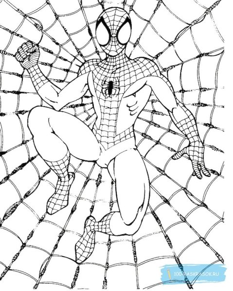 Разукрашки Супергерои человек-паук