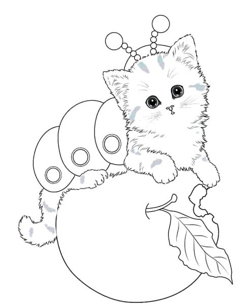 Раскраска милая кошечка