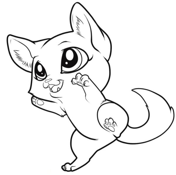 Раскраска кошка с котятами
