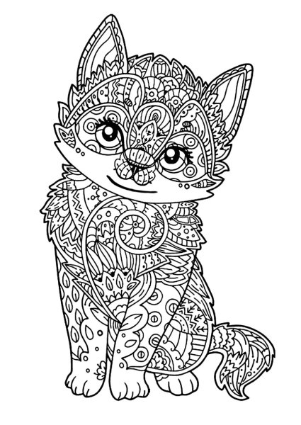 Раскраска котята в корзинке