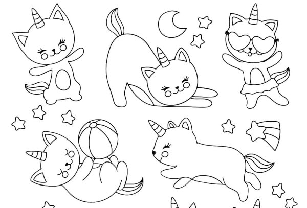 Раскраски котята маленькие много