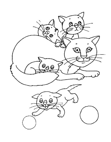 Кошка раскраска для детей