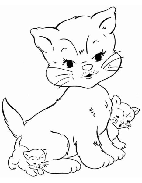 Котенок раскраска для малышей