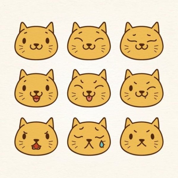 Мордочки котят с эмоциями