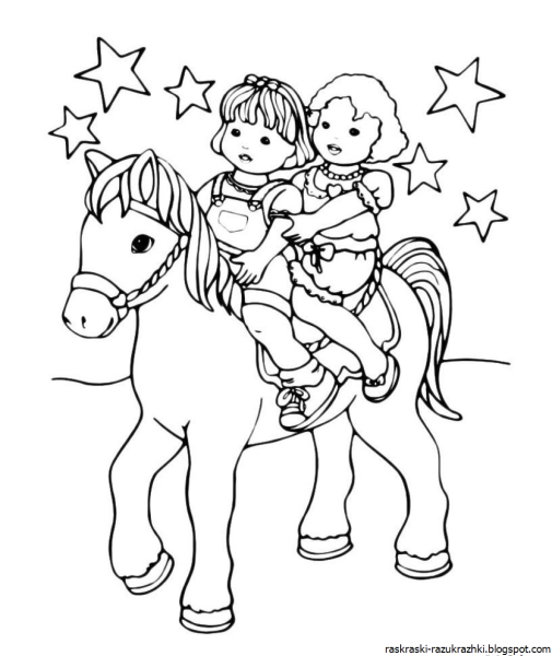 Лошадка раскраска для детей