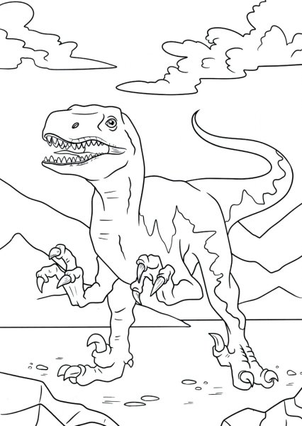 Раскраски Эра динозавров для детей Сима Лэнд