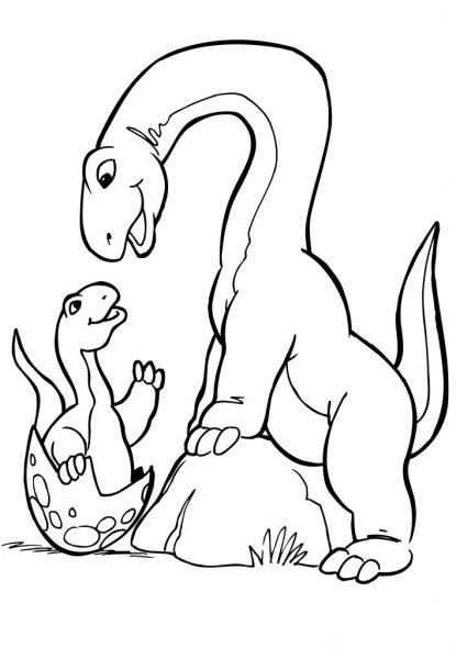 Детеныш динозавра раскраска
