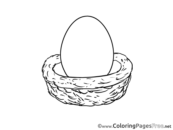 Раскраска гнездо с яйцами для детей