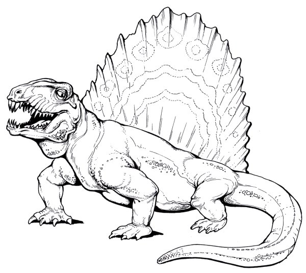 Диметродон динозавр раскраска