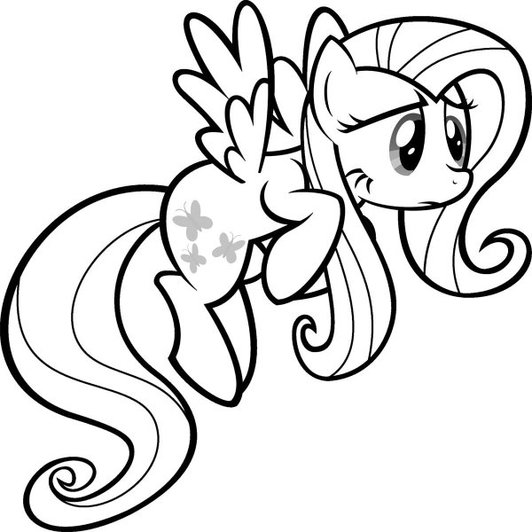 Раскраска my little Pony Флаттершай