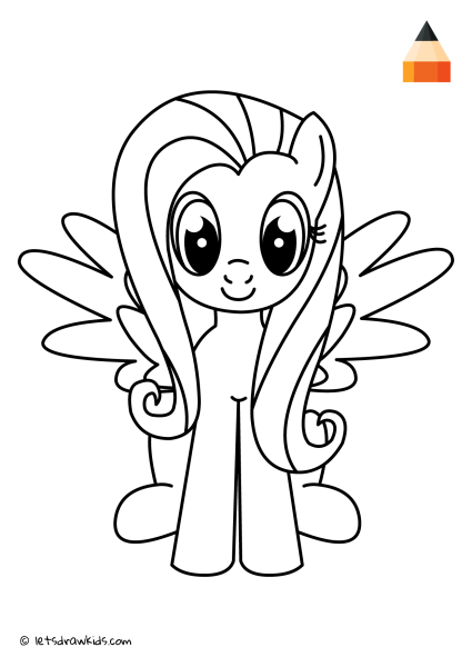 Раскраска my little Pony Флаттершай