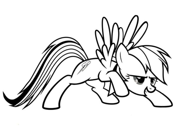My little Pony раскраска Радуга Дэш
