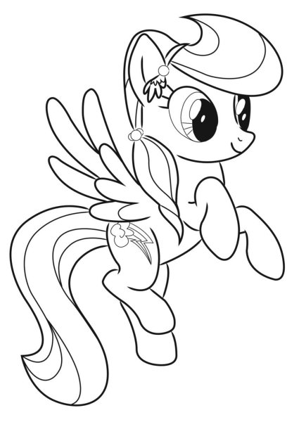 My little Pony раскраска Радуга Дэш