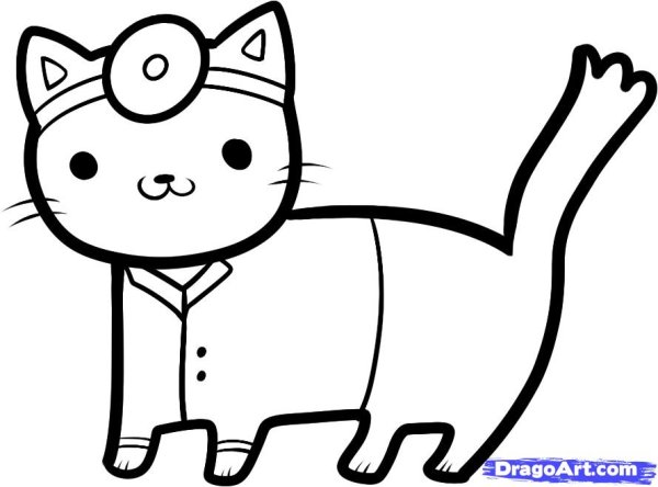 Милые котики контур