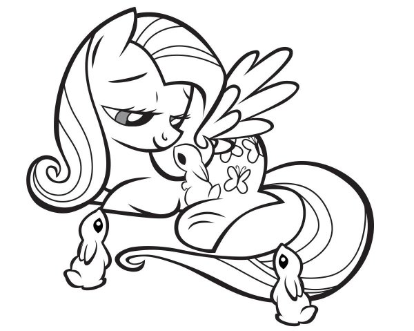 Раскраска my little Pony Флаттершай