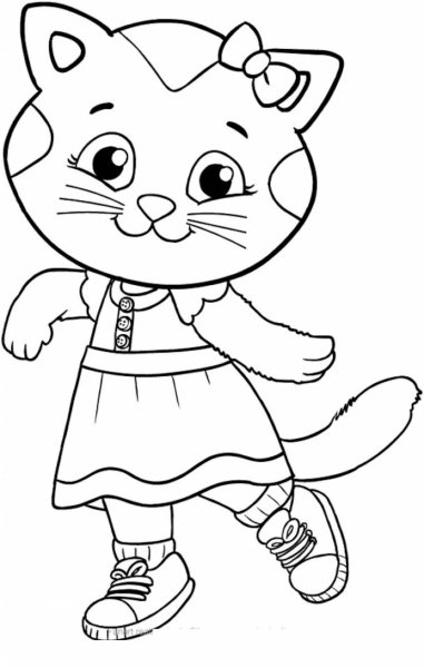 Кошечка Анжела раскраска