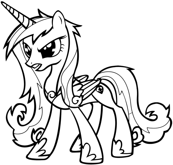 Раскраска my little Pony принцесса Каденс