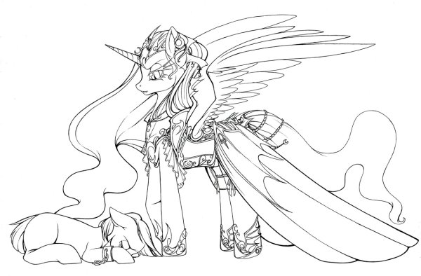 Раскраска my little Pony Селестия
