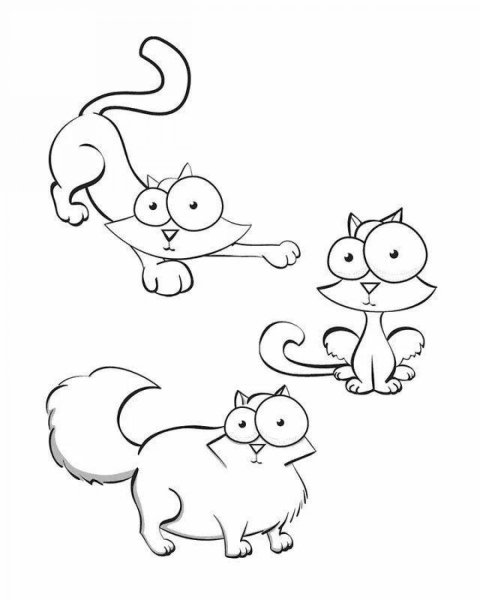 Котик БУБУ разукрашка