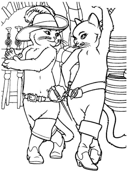 Кот в сапогах. Сказки-раскраски