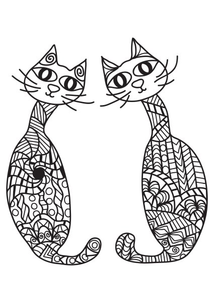 2 Кота раскраска