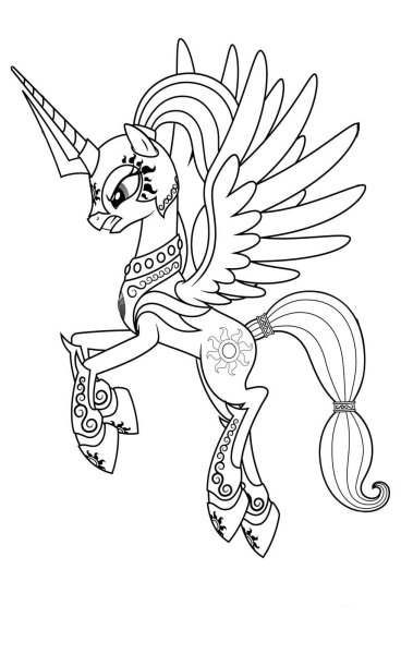 My little Pony Celestia раскраска