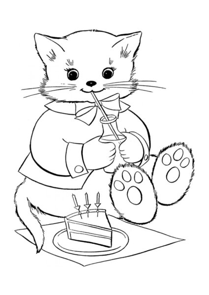 Раскраска кот