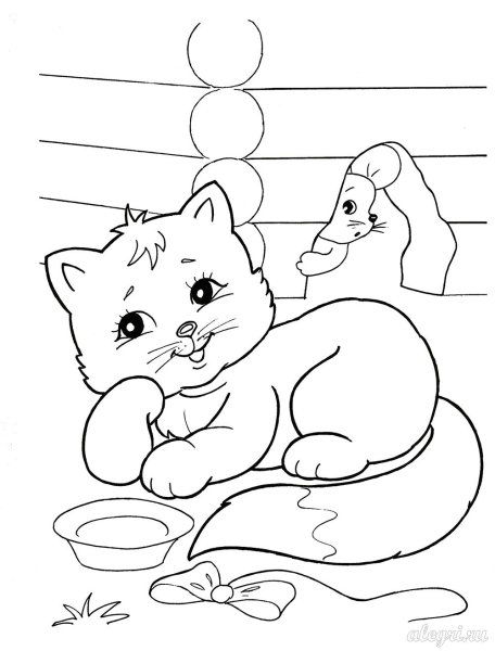 Раскраска кошка из Репки