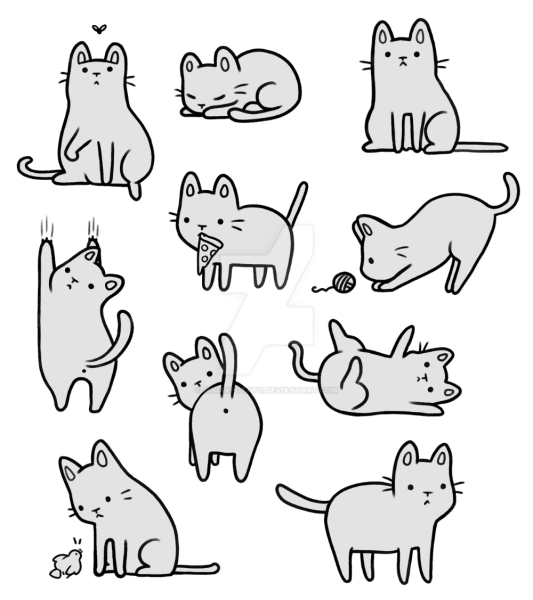 Раскраски котик дудл