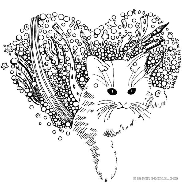 Дудлинг кошка
