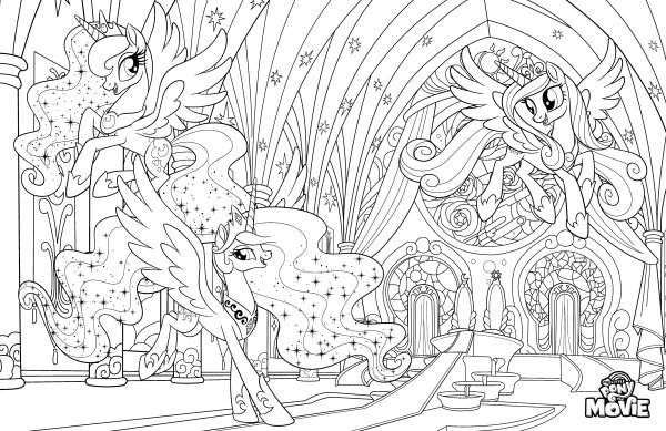 My little Pony Celestia раскраска