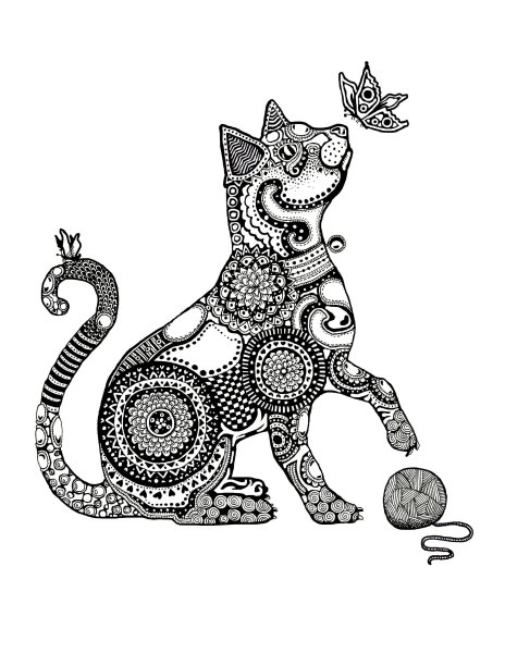 Дудлинг кошка